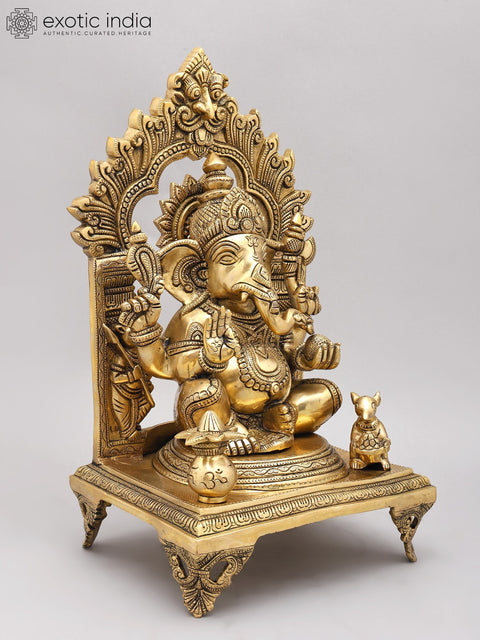 Ganesha in Ashirwad Mudra | Handmade | Brass Idol