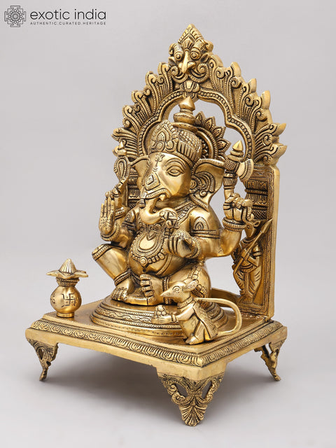 Ganesha in Ashirwad Mudra | Handmade | Brass Idol