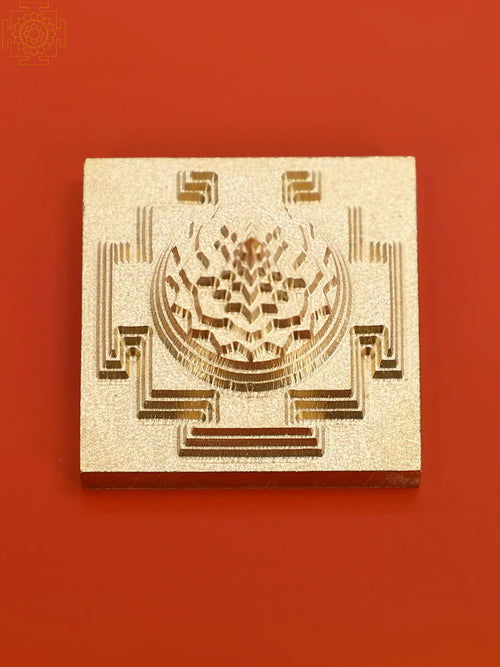Small Brass Shri Yantra Handmade Statue for Pooja