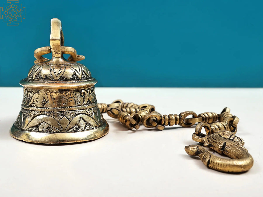 4" Handmade Brass Temple Bell for Pooja