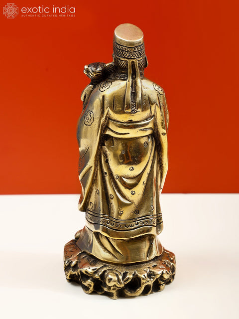 7" Brass Feng Shui Figurine, An Example Of Chinese Iconography | Handmade |