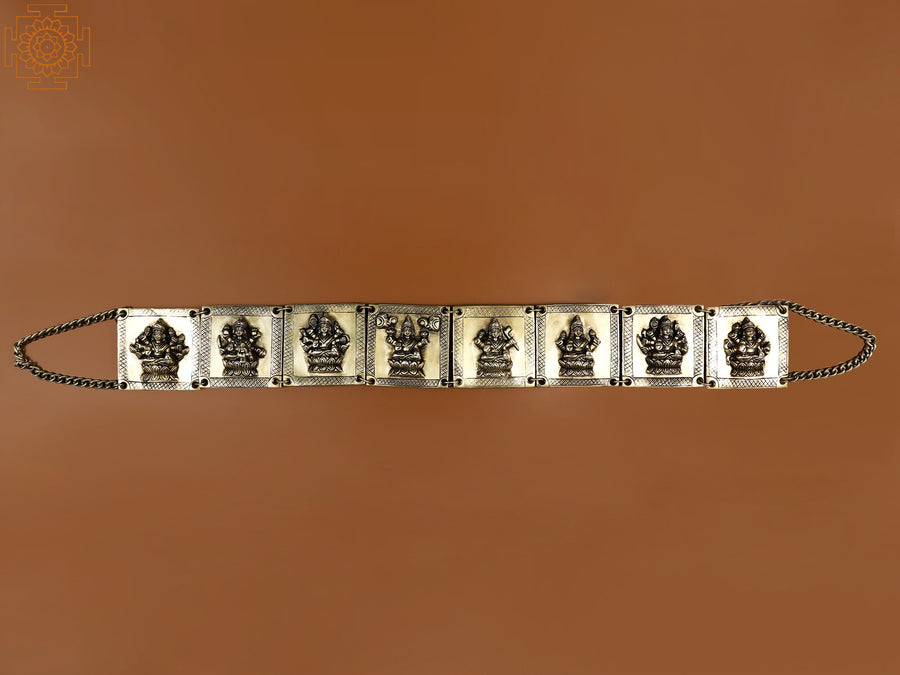 33" Ashtalakshmi Brass Toran Handmade Wall Hanging