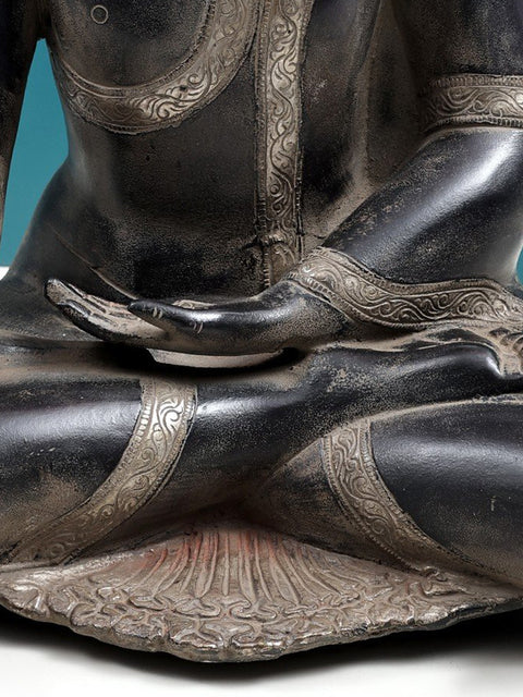 15" Gautam Buddha in Bhumisparsha Mudra | Handmade Brass Statue