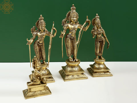 14" Brass Ram Darbar Sculpture | Handmade