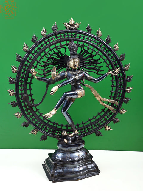 32" Large Lord Shiva As Nataraja In Brass | Handmade