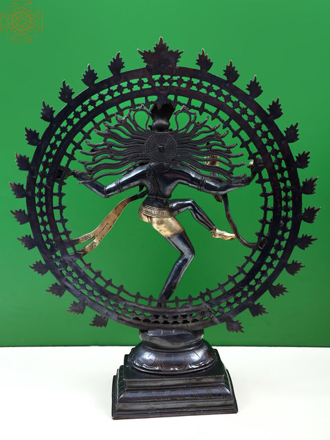 32" Large Lord Shiva As Nataraja In Brass | Handmade