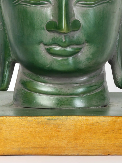 8" Lord Buddha Head Brass Statue | Indian Handcrafted Idol
