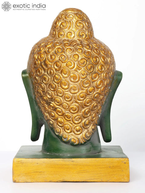 8" Lord Buddha Head Brass Statue | Indian Handcrafted Idol