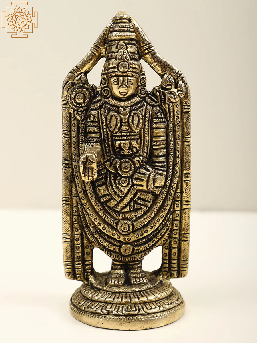 5" Venkateshvara Handmade Brass Idol for Pooja