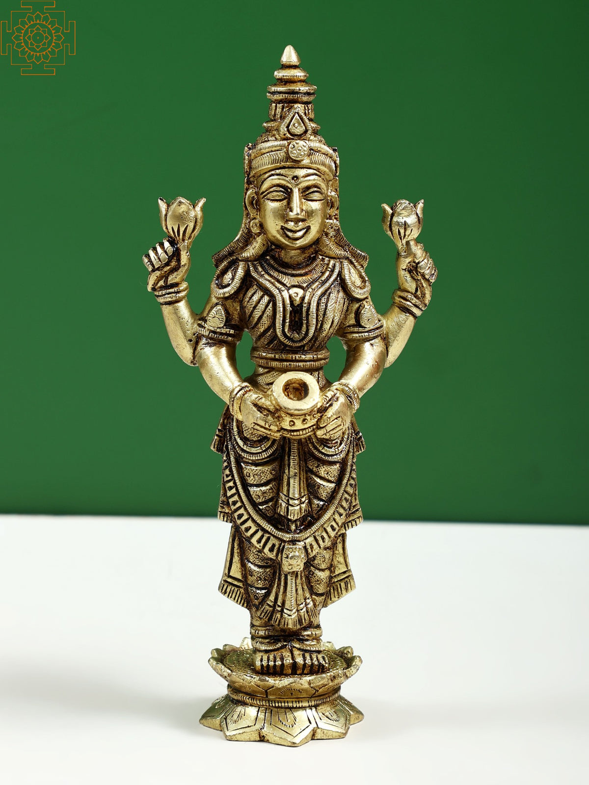 8" Standing Goddess Lakshmi | Handmade