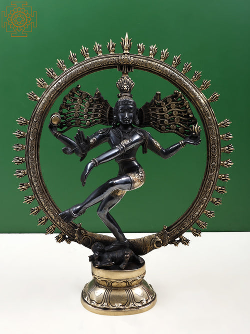 20" Lord Shiva Nataraja Handcrafted Brass Statue for Home Decor