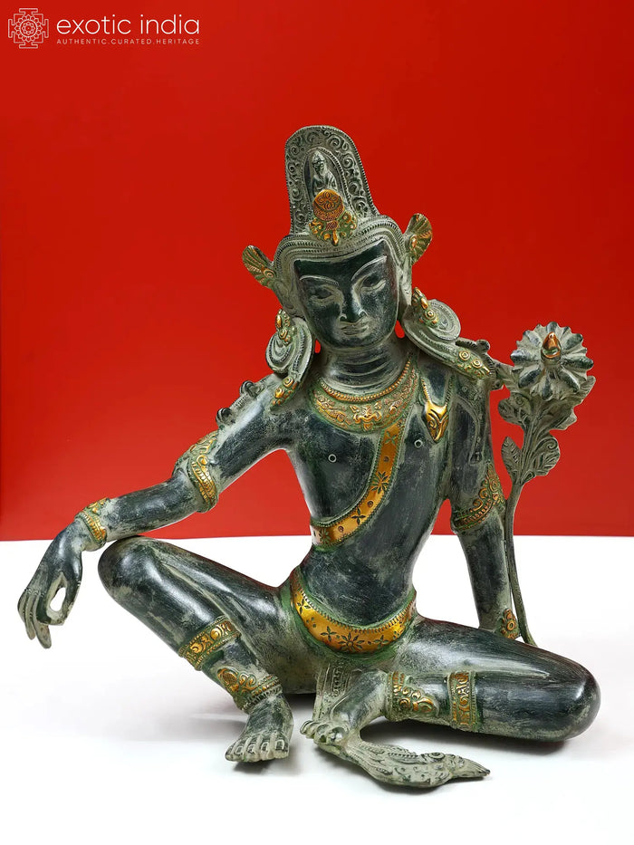 11" Handmade Brass Lord Indra Statue for Pooja