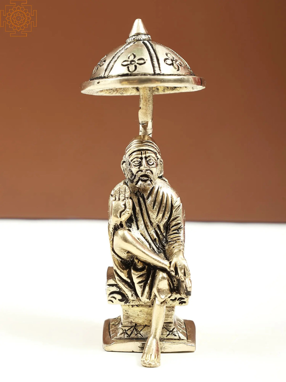 Shirdi Sai Baba Brass Statue with Chhatri | Handmade