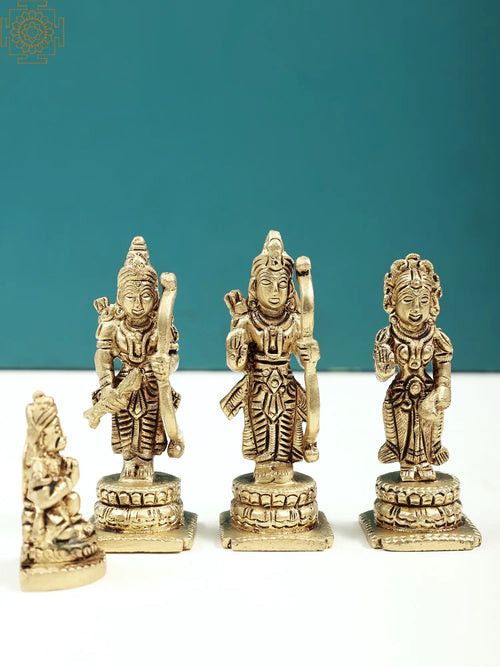 3" Small Ram Darbar Handmade Brass Statue