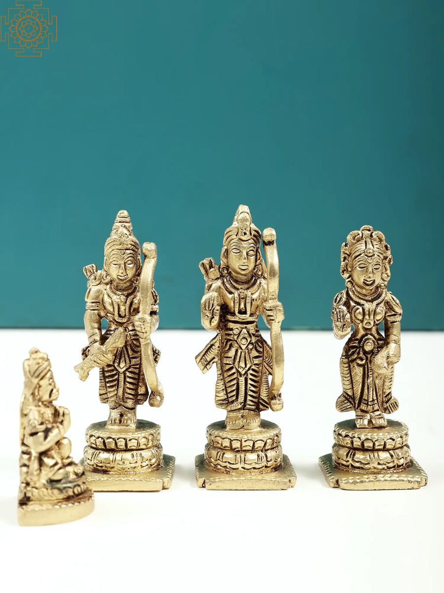 3" Small Ram Darbar Handmade Brass Statue