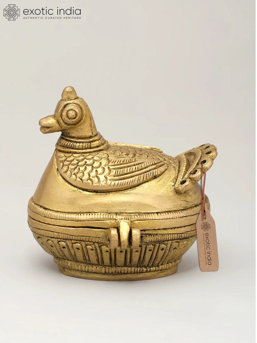 2" Brass Duck Kumkum Box Handmade