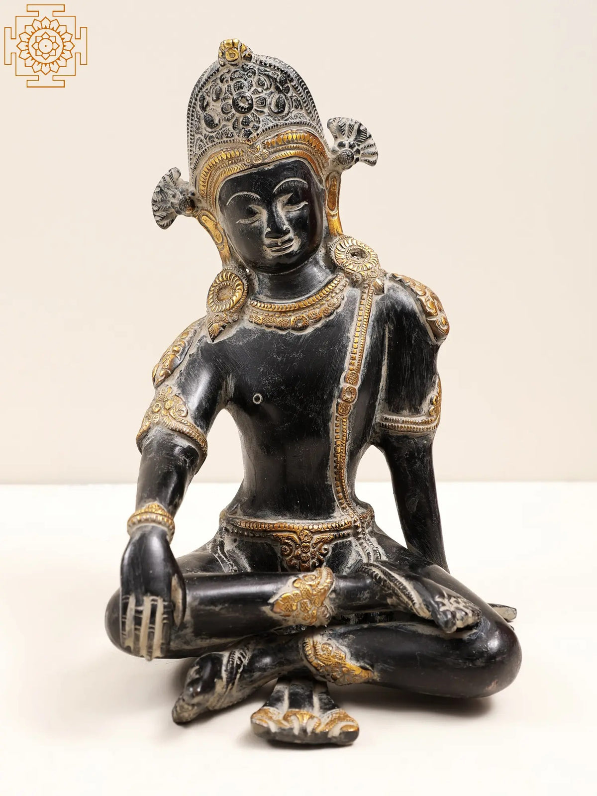 9" Lord Indra Statue in Brass | Indian Handcrafted Idols
