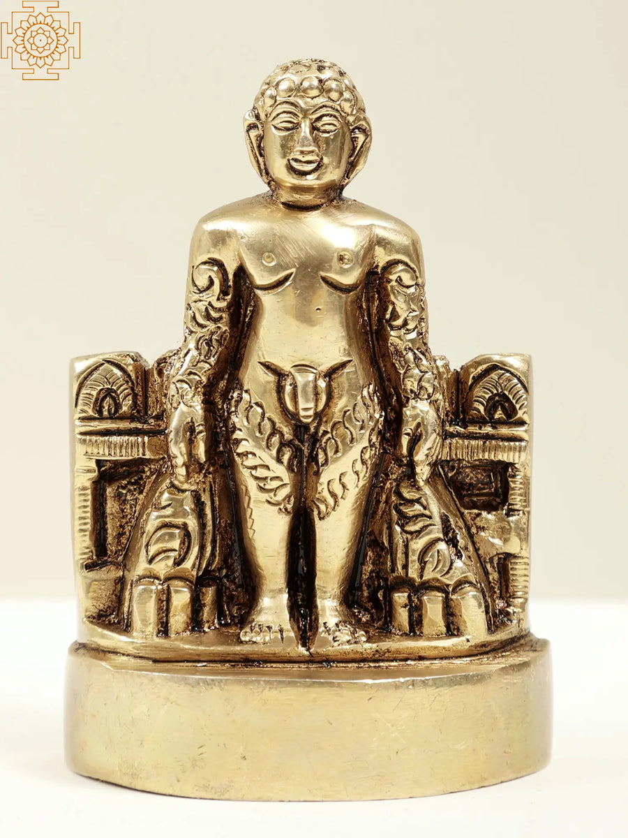 3" Mahavir Jain Tirthankara Handmade Brass Sculpture