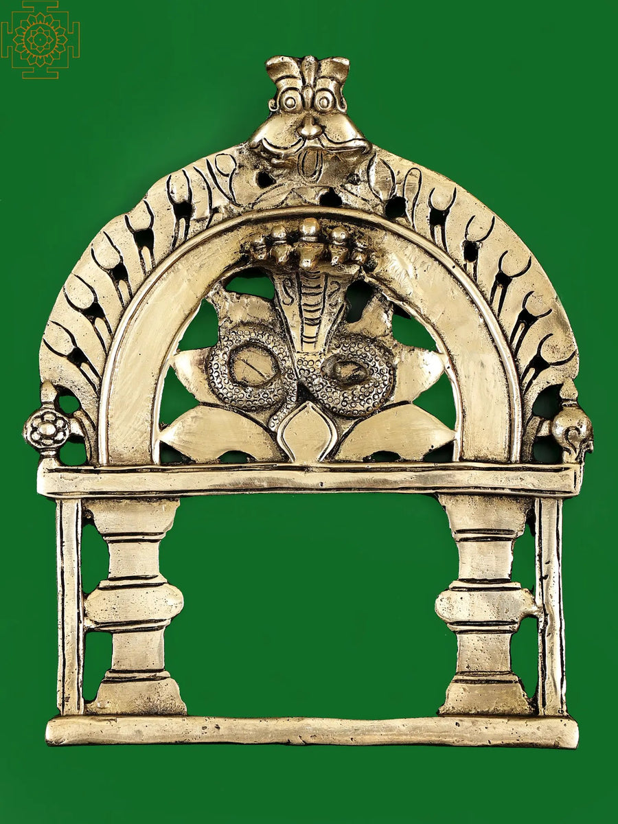 10" Brass Kirtimukha Prabhavali Handmade Wall Hanging