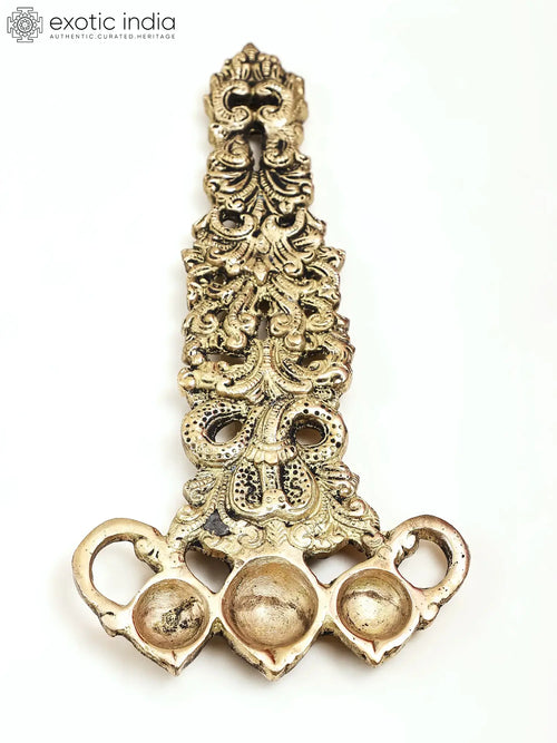 9" Brass Sheshnag Aarti Diya Handmade