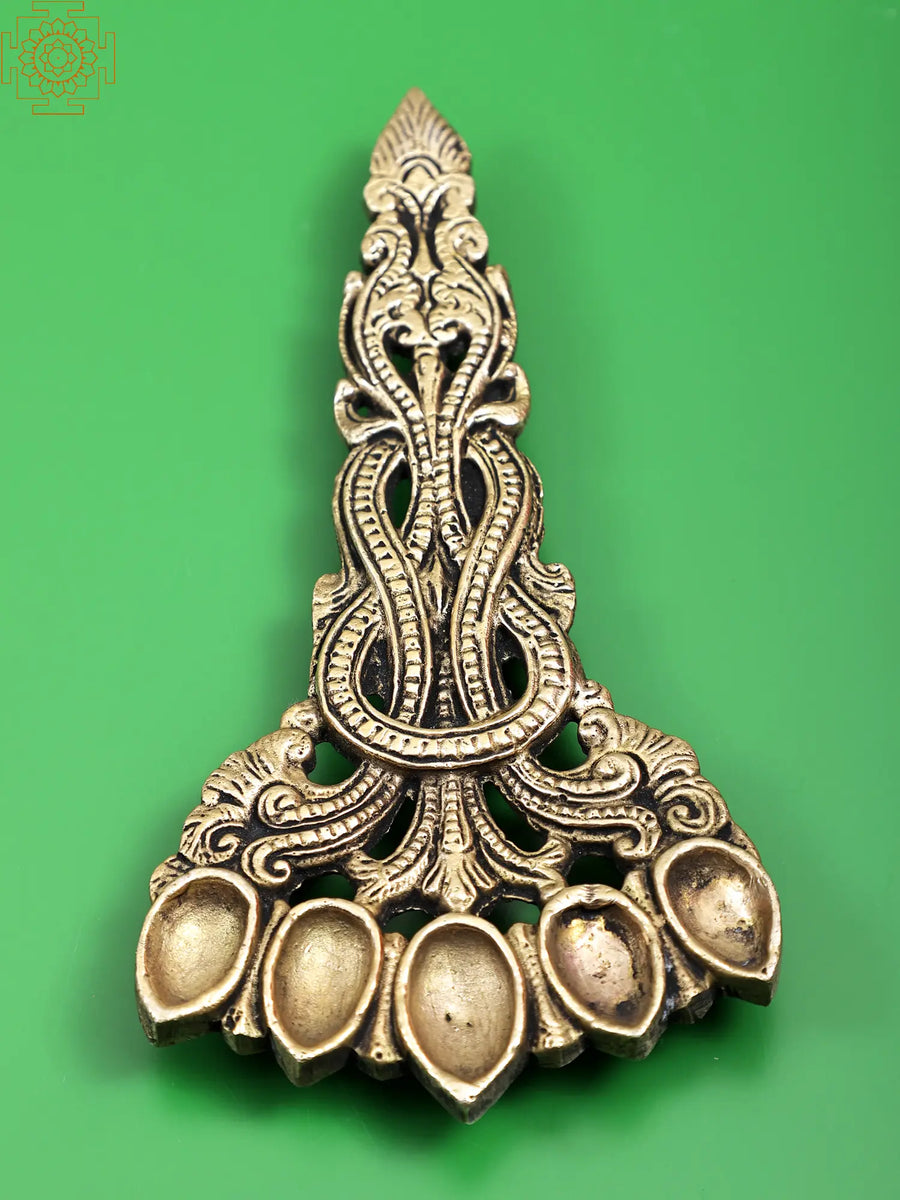 6" Handmade Brass Kapoor Aarti Spoon for Pooja