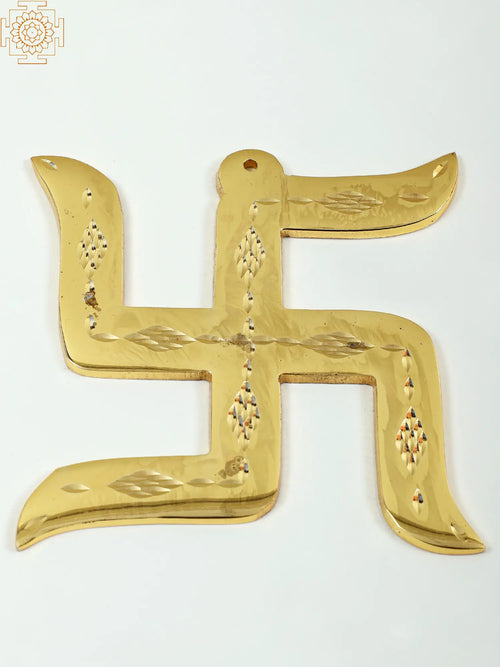 4" Small Brass Swastika Wall Hanging Handmade