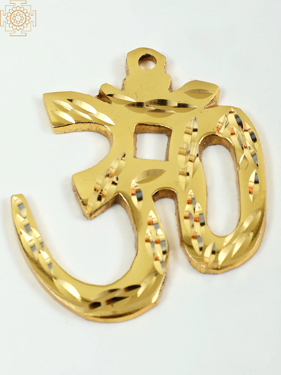 2" Small Brass Om Wall Hanging for Home Decor