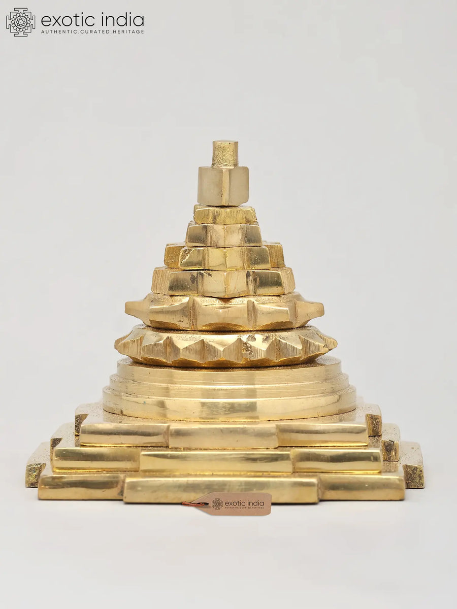 3" Handmade Brass Shri Yantra Idol for Pooja