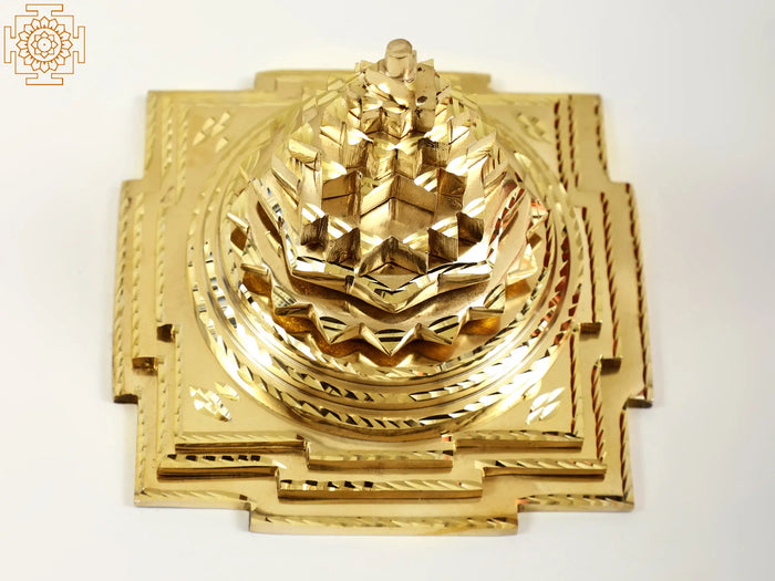 Brass Sri Yantra Idol | Handmade Maha Meru Statue