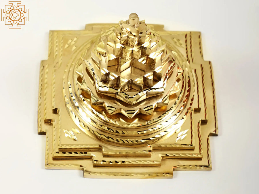 Brass Sri Yantra Handmade Idol for Pooja and Meditation