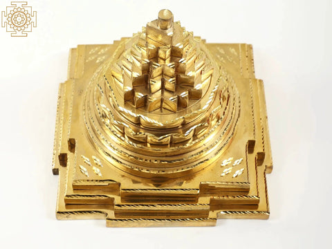 Brass Sri Yantra Idol | Handmade Maha Meru Statue