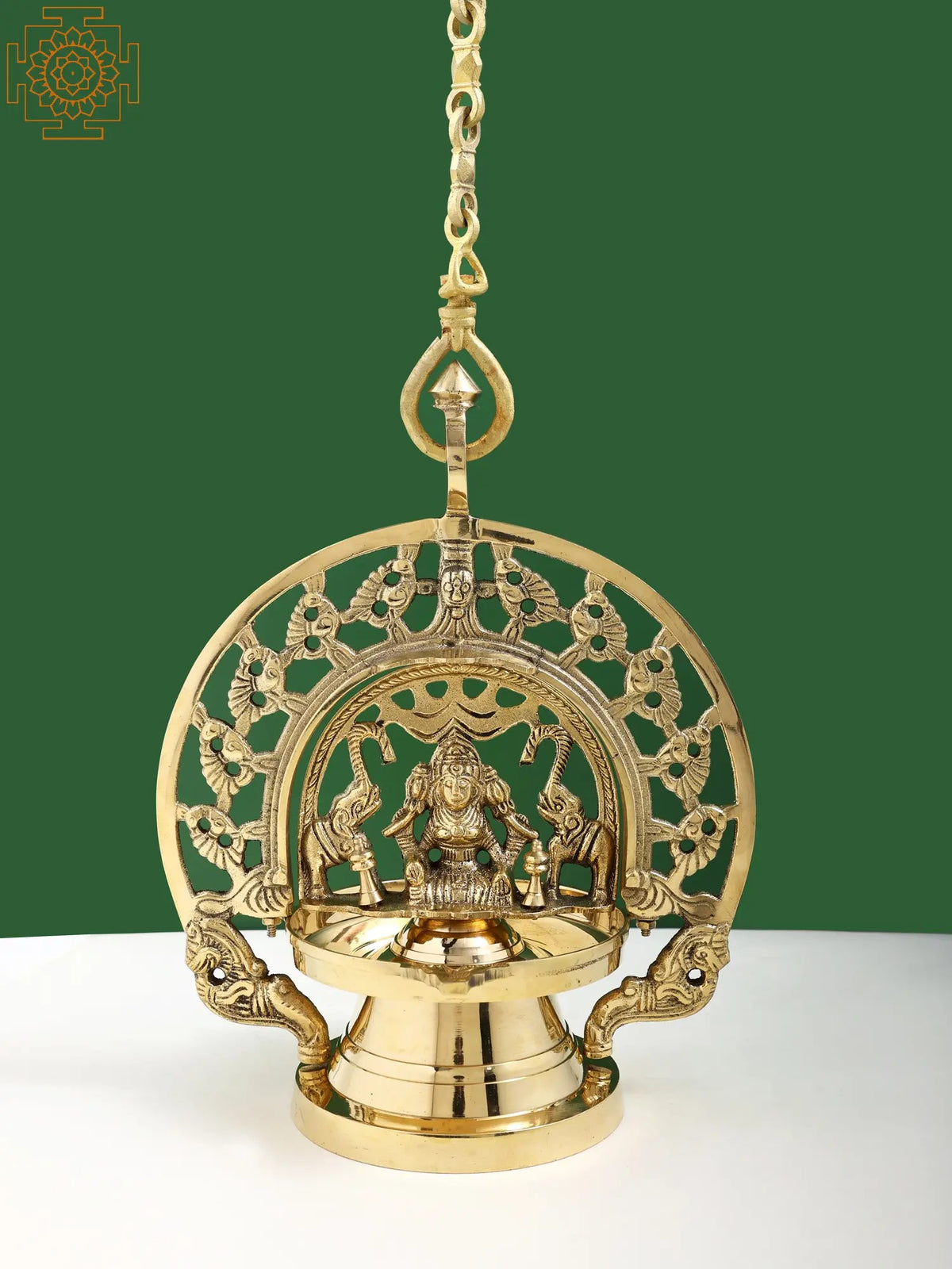 Hanging Brass Gajalakshmi Puja Diya | Handmade