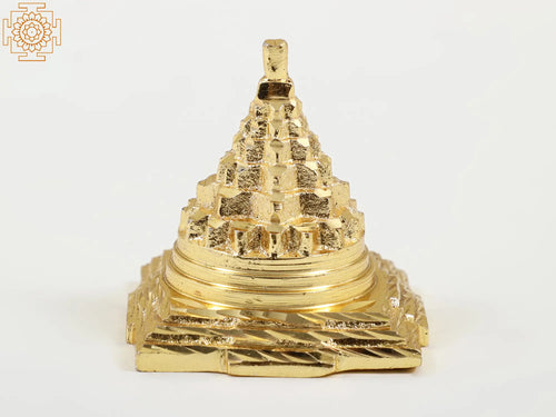 Small Brass Shri Yantra Handmade Statue