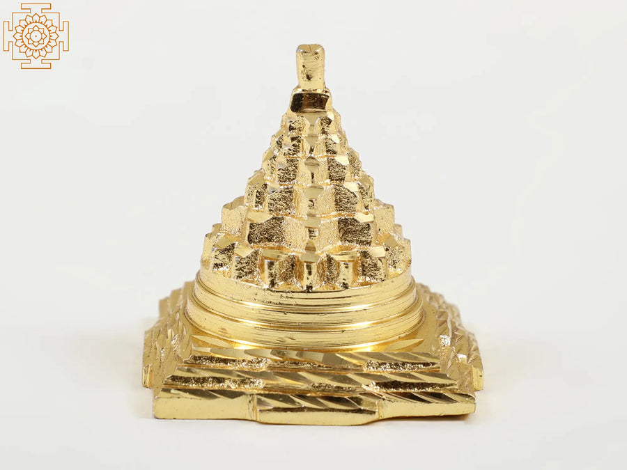 Small Brass Shri Yantra Handmade Statue