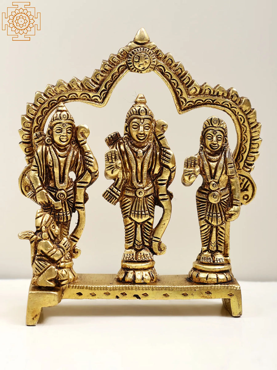 4" Small Ram Darbar Handmade Brass Statue