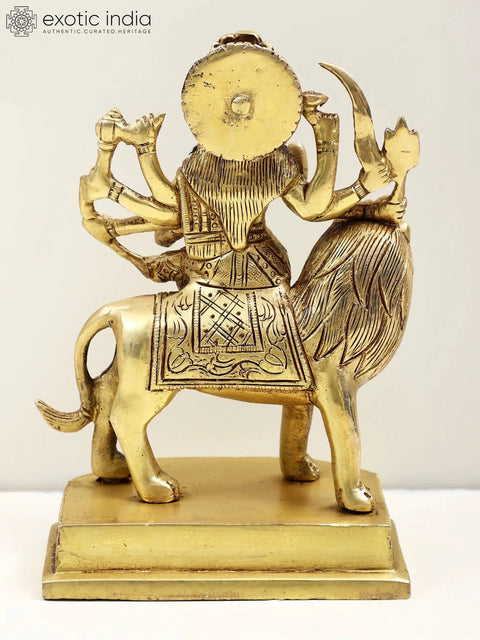 6" Brass Eight Armed Goddess Durga | Handmade