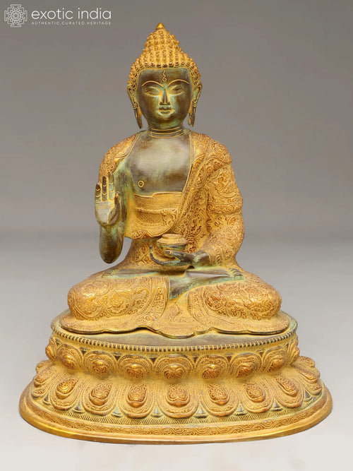 16" Gautam Buddha Preaching Handmade Brass Statue
