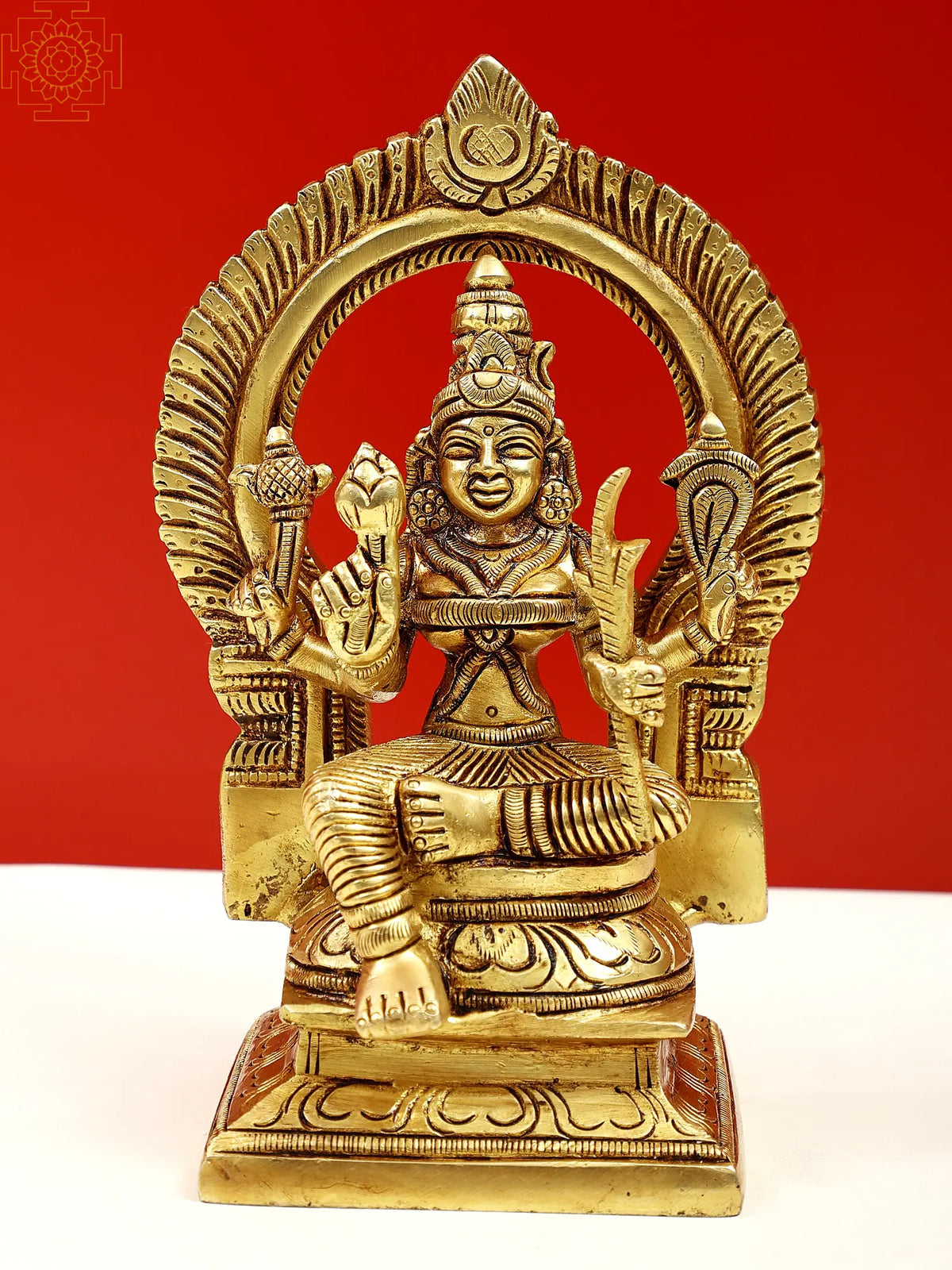 6" Goddess Rajarajeshwari Idol | Tripura Sundari Statue | Handmade