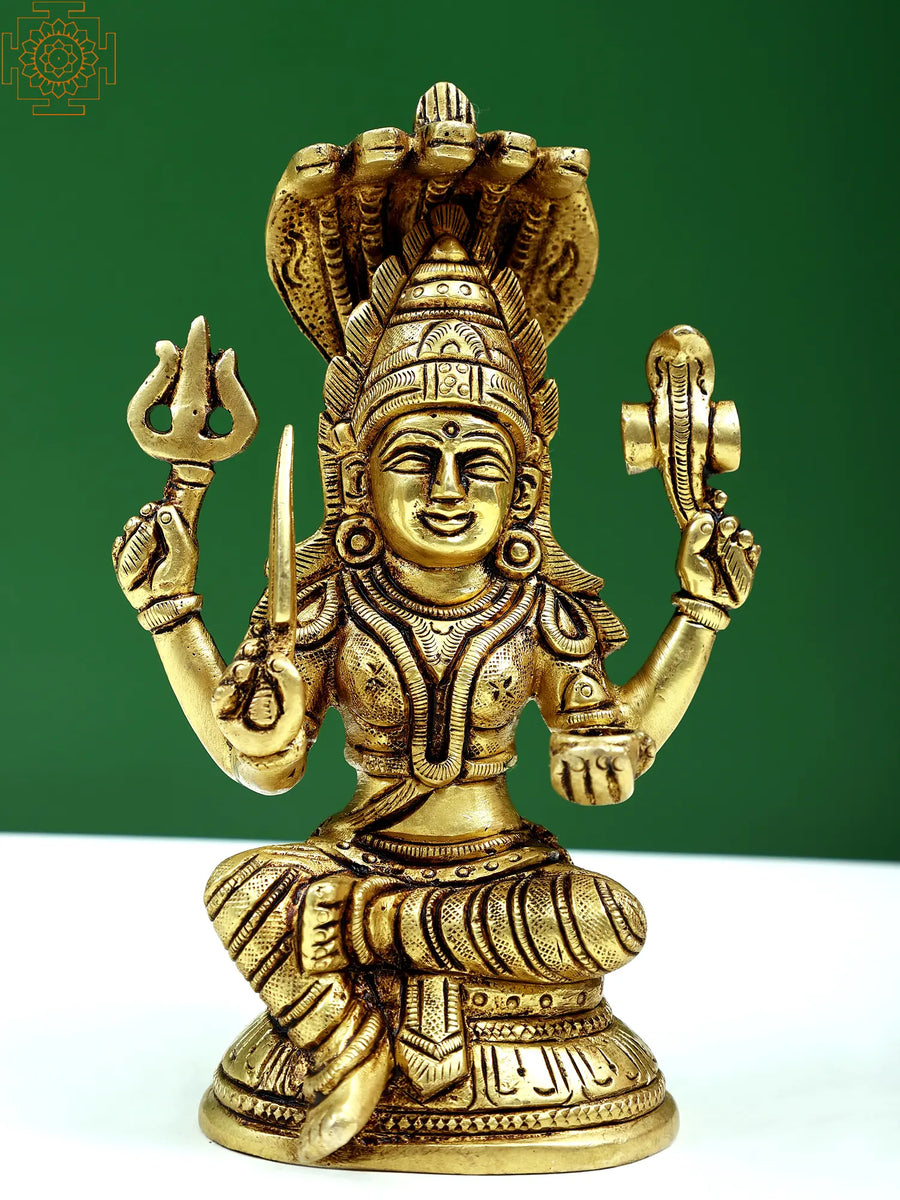 6" Handmade Mariamman Brass Idol South Indian Goddess Durga