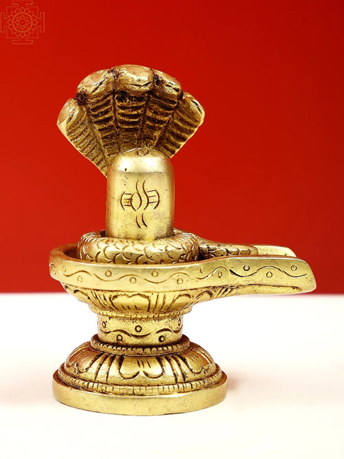 3" Small Brass Shiva Linga Statue Handmade