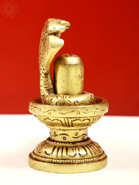 3" Small Brass Shiva Linga Statue | Handmade