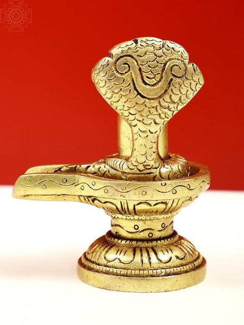 3" Small Brass Shiva Linga Statue | Handmade
