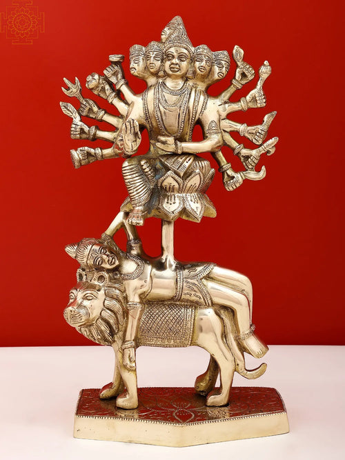 13" Handmade Brass Kamakhya Devi Idol for Pooja