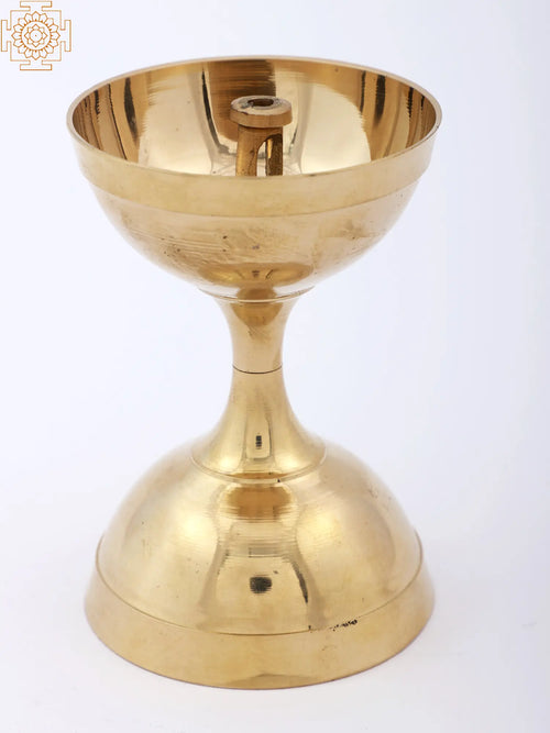 Handmade Brass Puja Diya Oil Lamp for Home Pooja