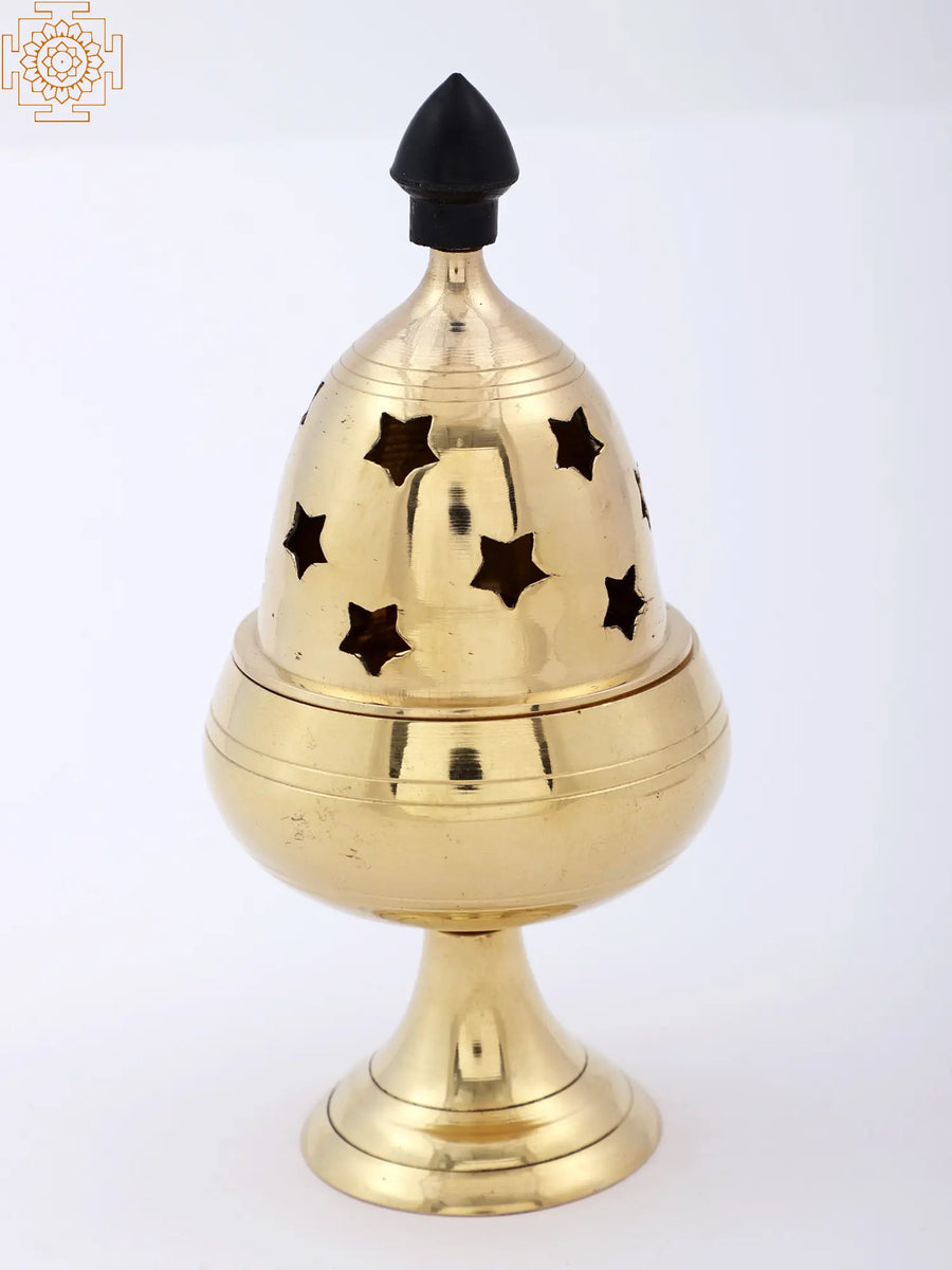 Handmade Brass Vilakku Oil Lamp with Lid