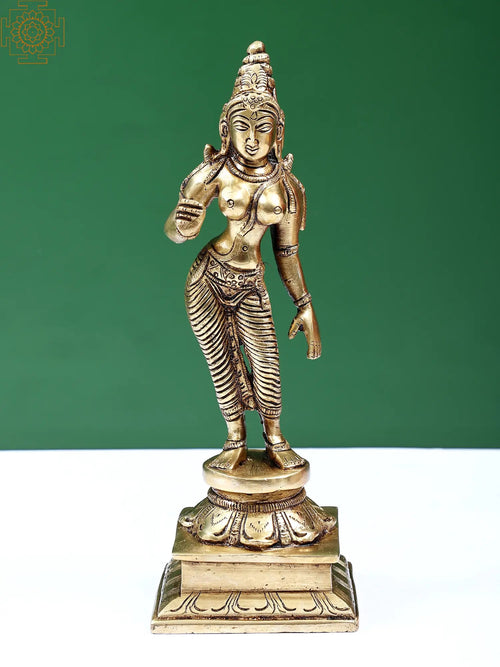 9" Devi Uma Handmade Brass Statue for Pooja