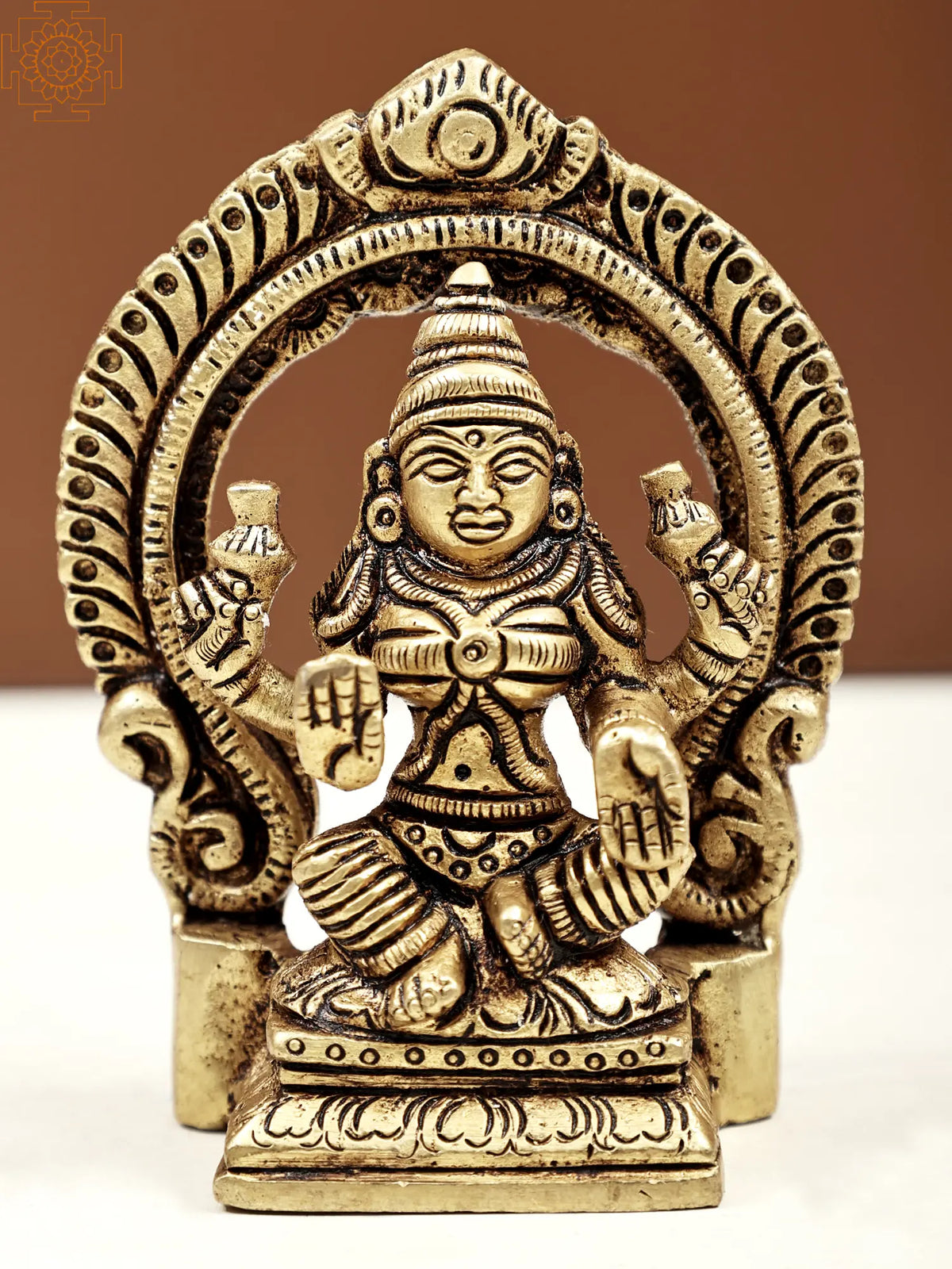 3" Small Brass Goddess Lakshmi Statue with Thiruvachi | Handmade Idols