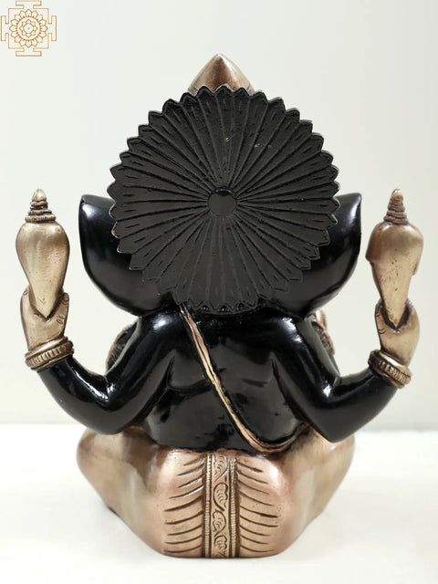 9" Brass Sitting Lord Ganesha Statue | Handmade