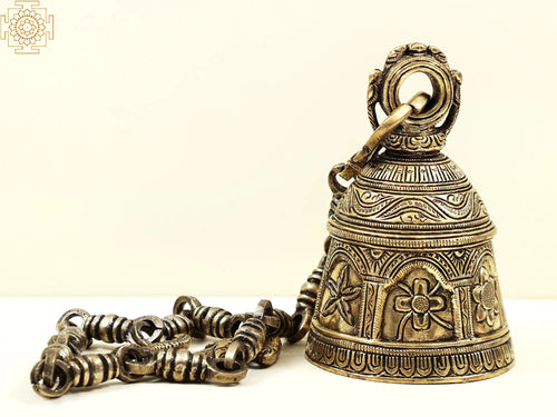 5" Handmade Brass Temple Hanging Bell for Pooja