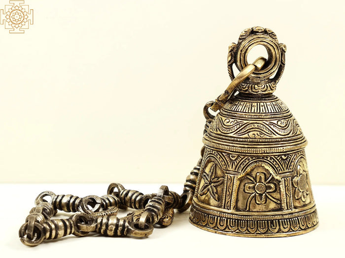 5" Handmade Brass Temple Hanging Bell for Pooja